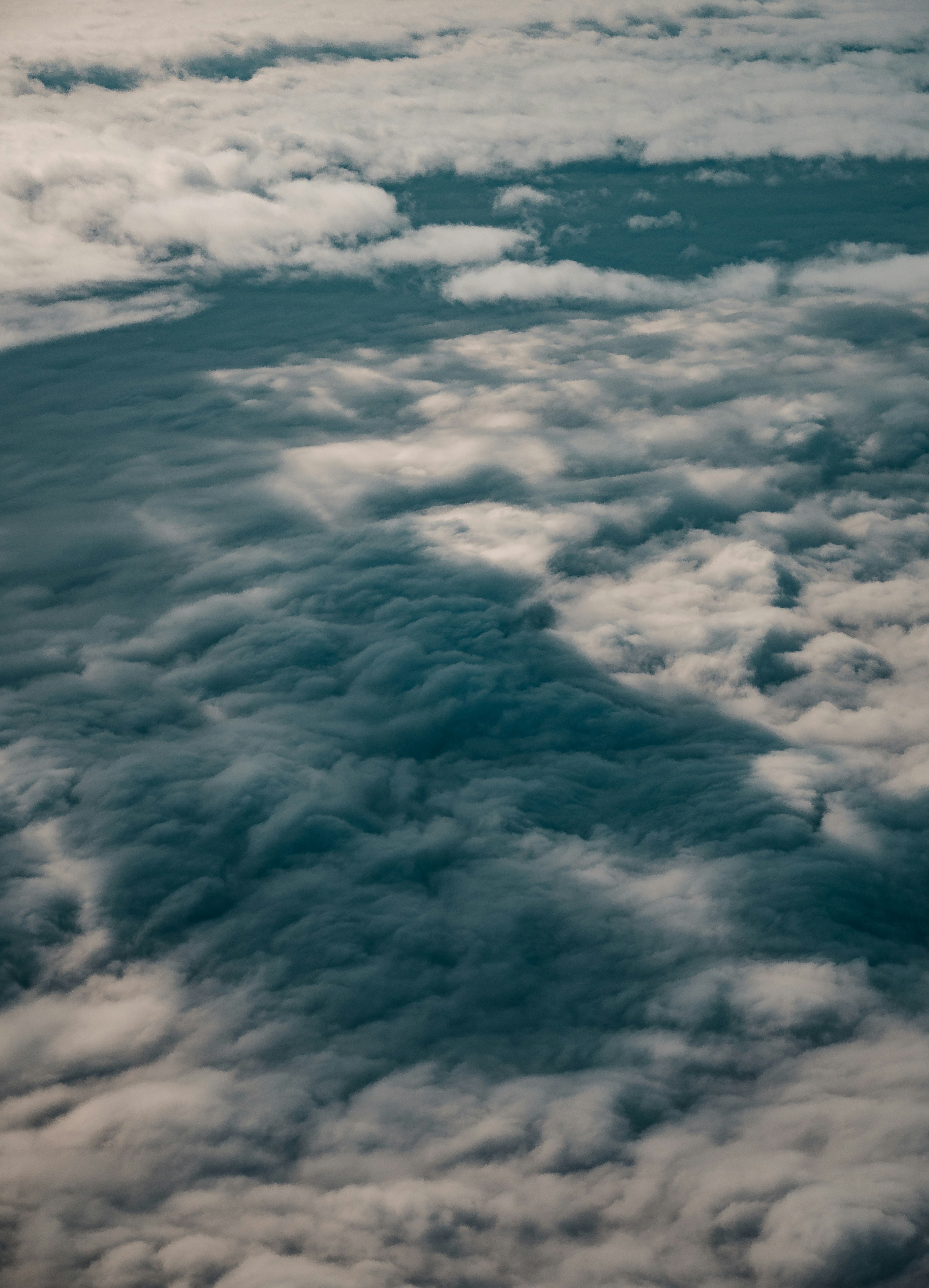 white clouds and blue sky